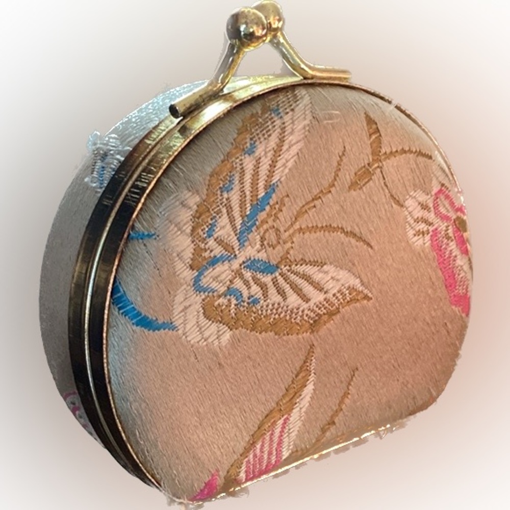 Y2K satin butterfly traveling jewelry case